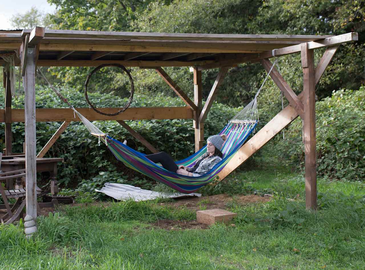 One of two hammocks on the property.