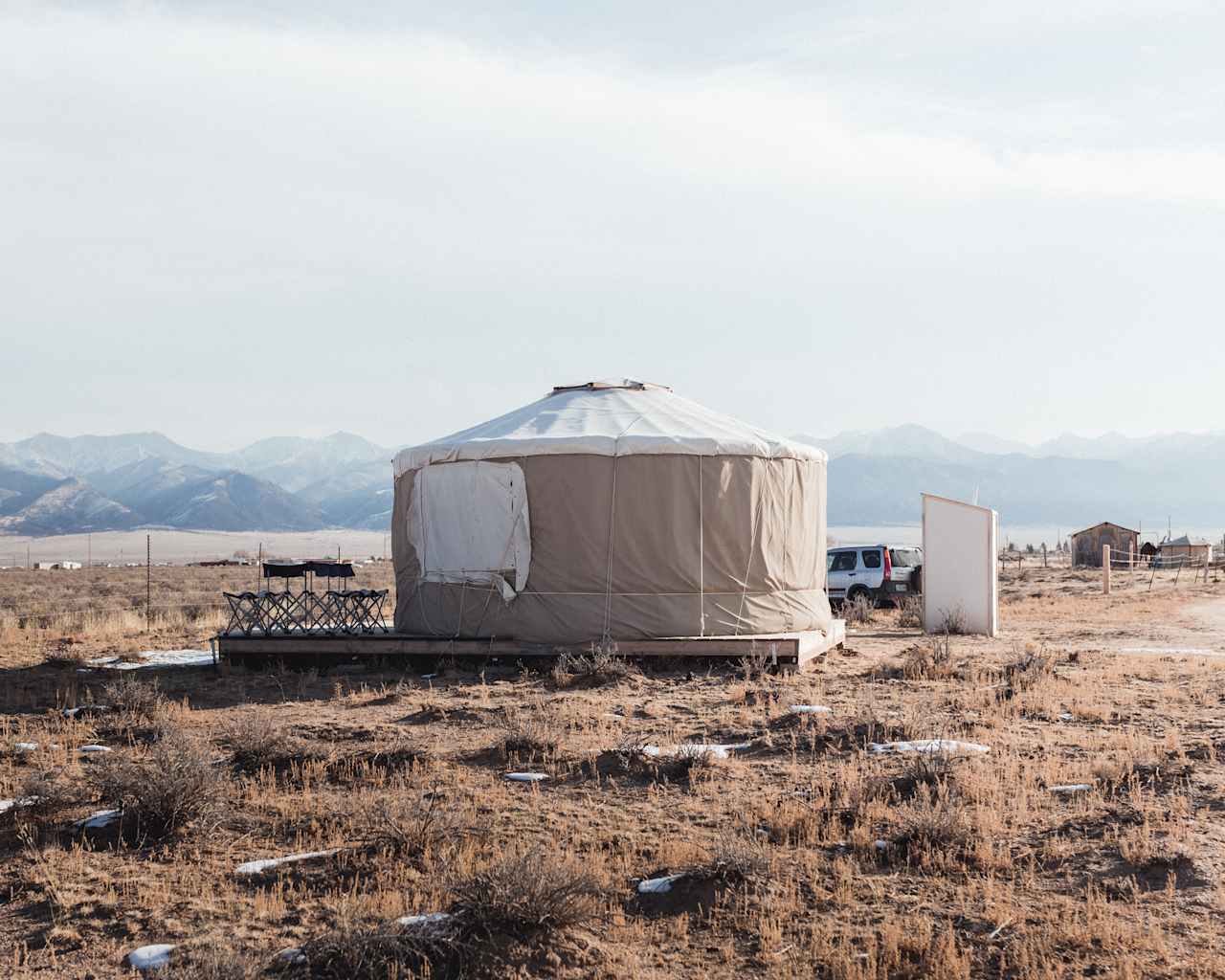 The yurt, the outhouse, and lots of peace and quiet.