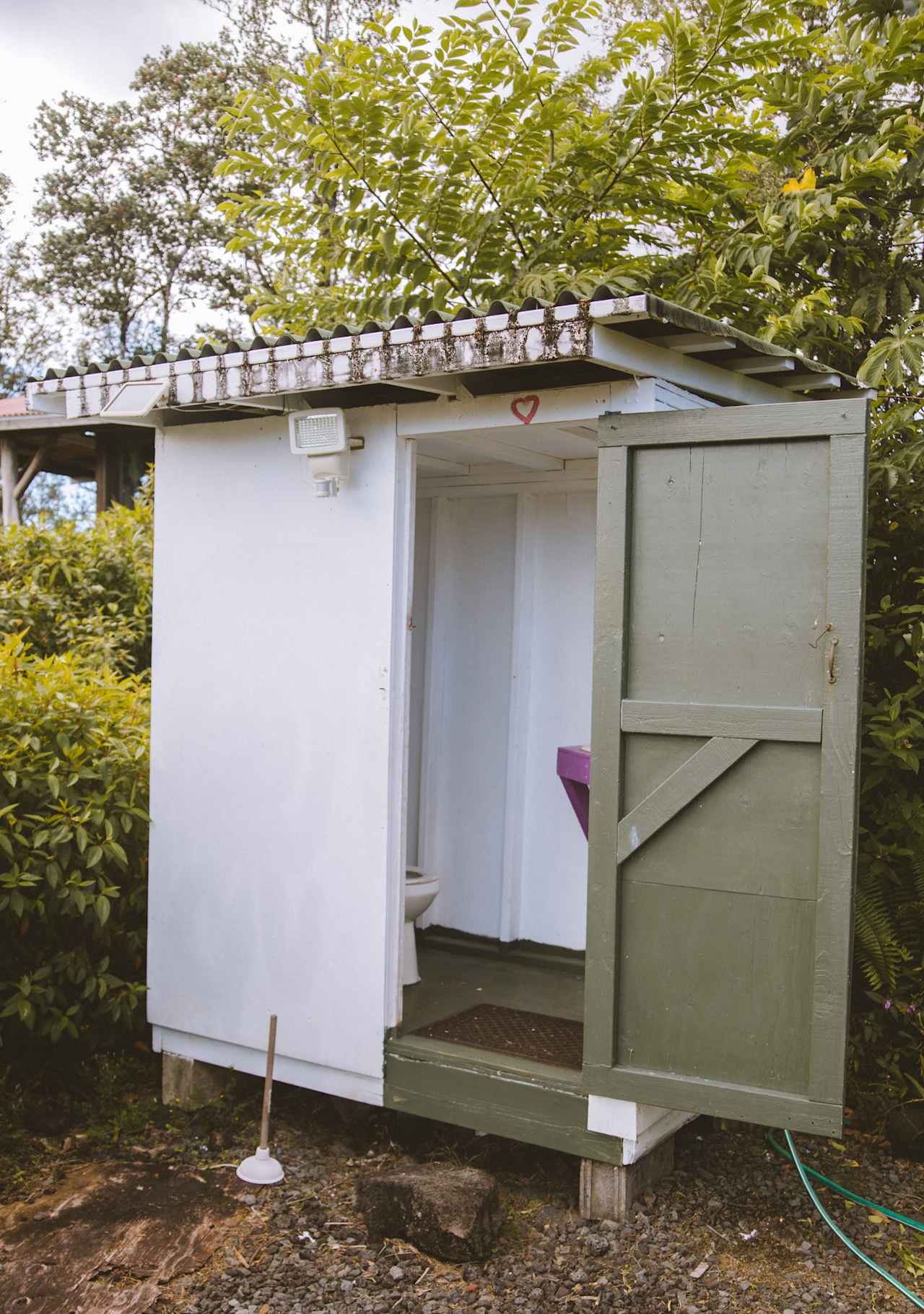 The bathroom provided for guests