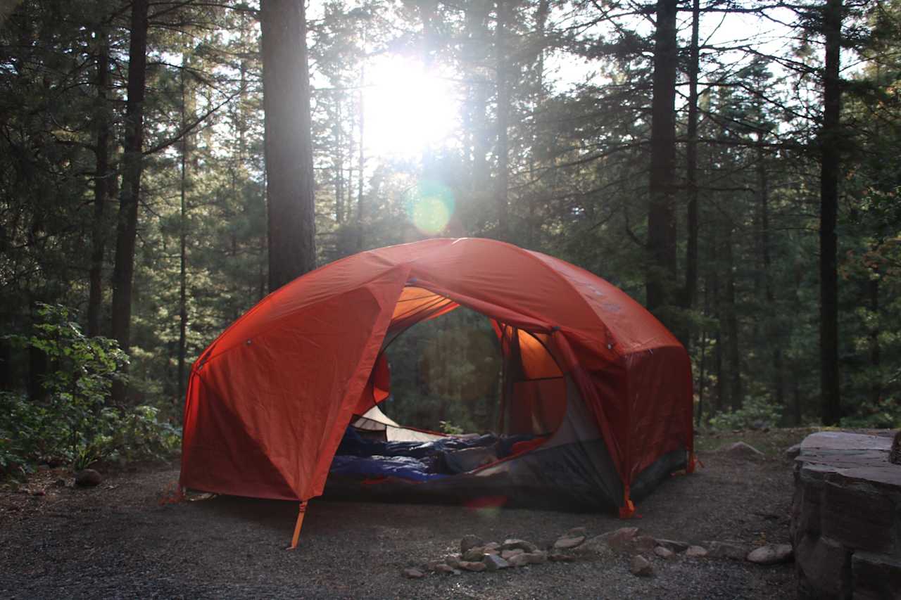 Lots of space for yourself at the big camp sites. 