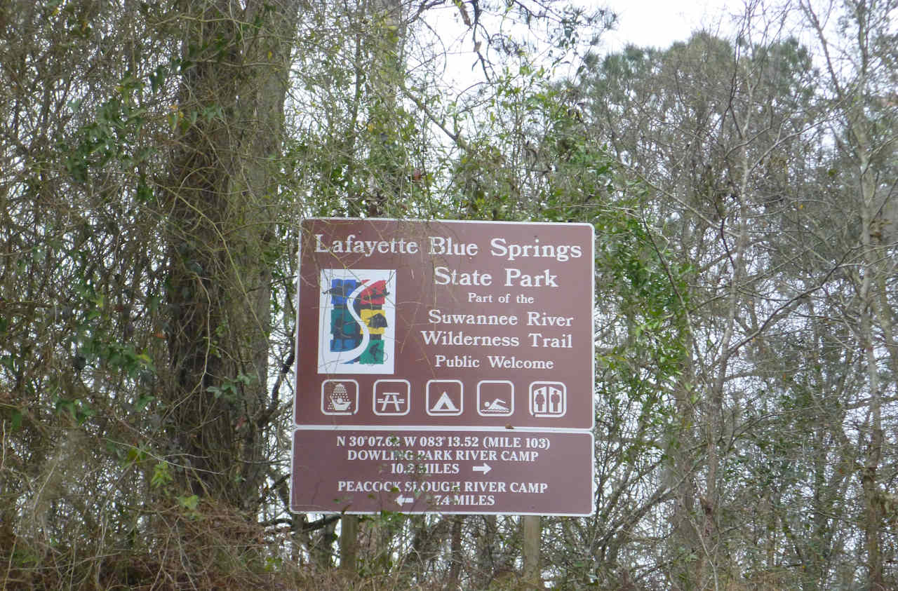 Lafayette Blue Springs State Park along the Suwannee River Wilderness Trail