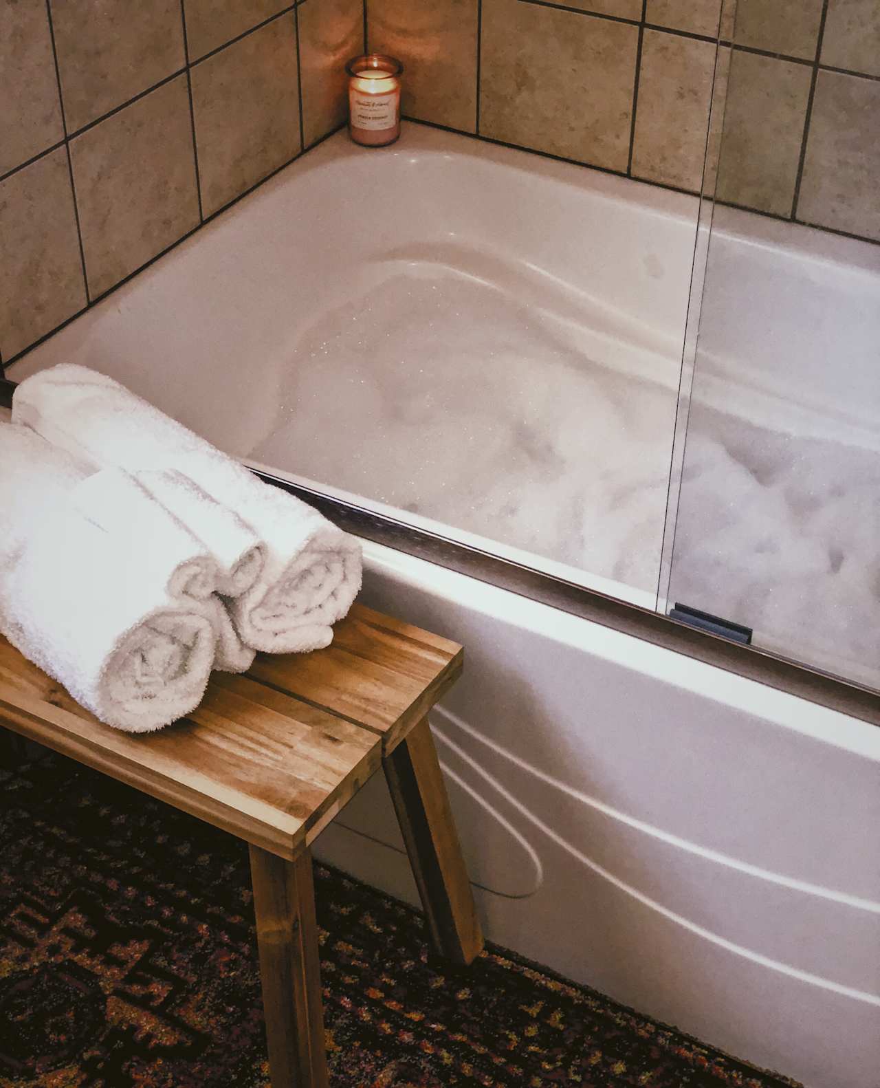 Relax in the large master bath tub