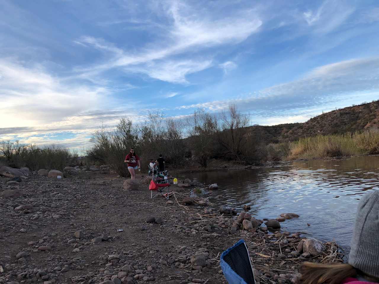 Fishing for catfish just below the dam.