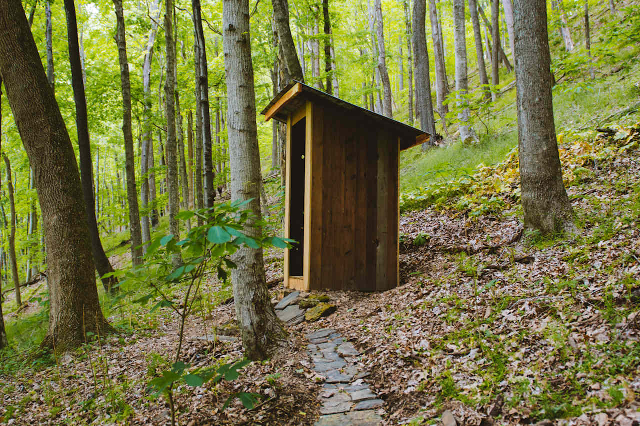 Pathway to the outhouse next to the hit