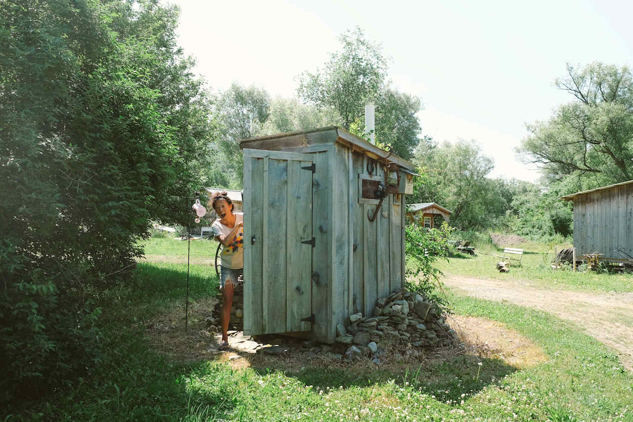 You know what happens in an outhouse!