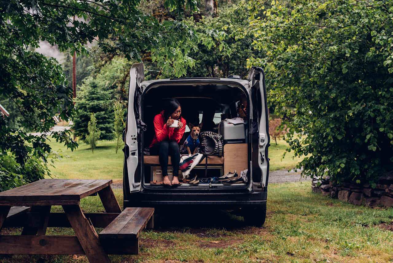 Each of the campsites have a picnic table and electric hookup