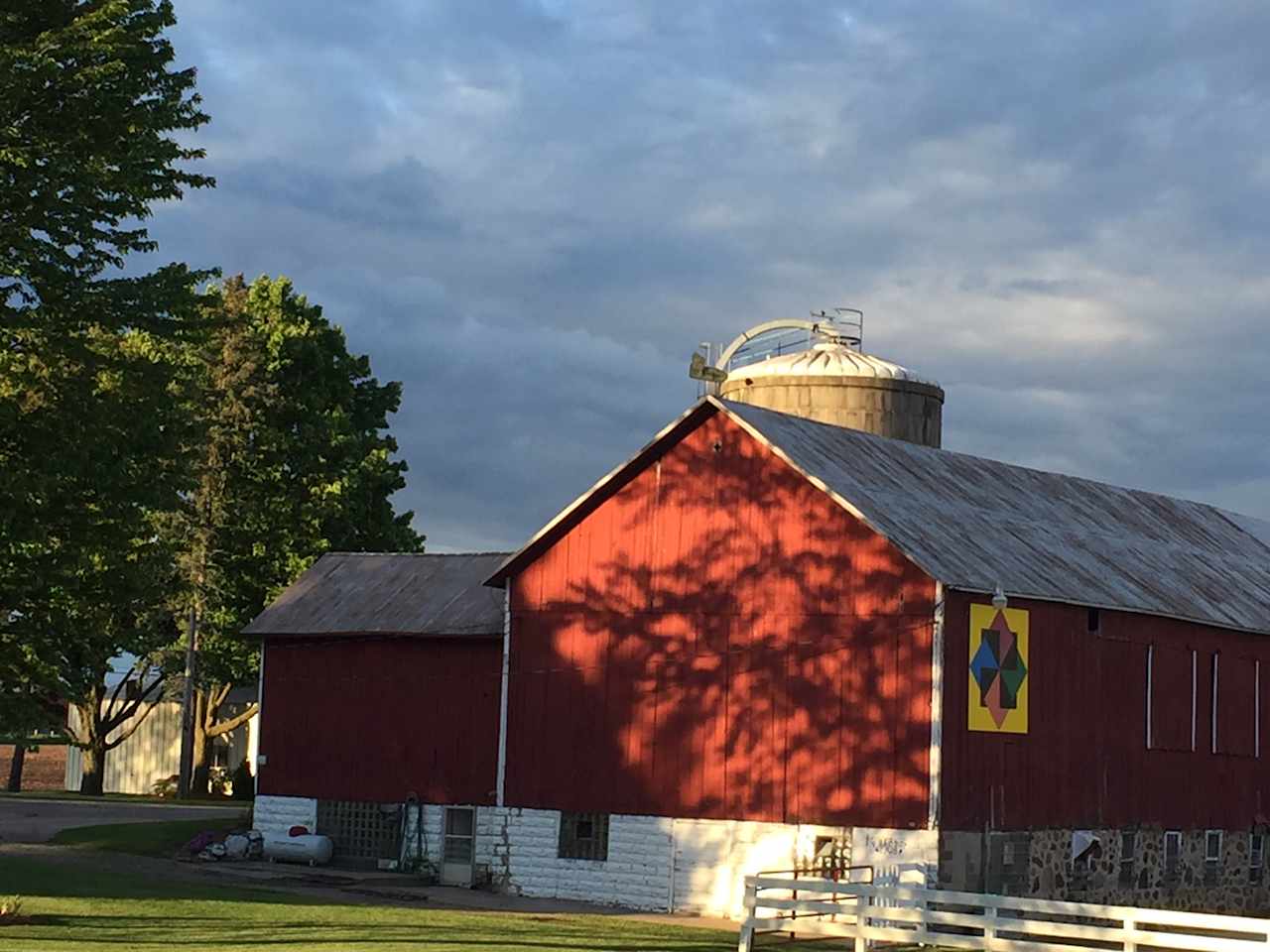 Farm at sunset