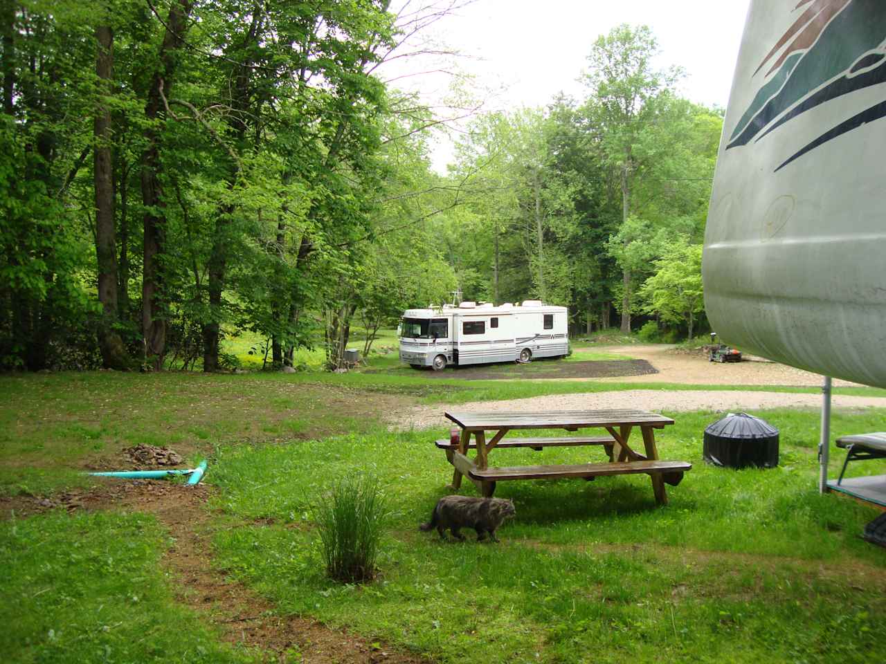 Site #1 with the coach, view from the 5th wheel rental, site #2 is just out of view on the left.