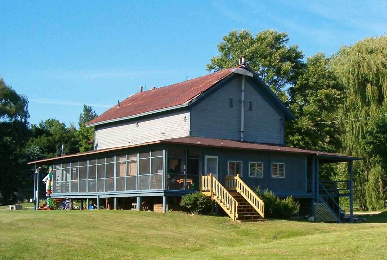 Dining hall that contains bathrooms and shower