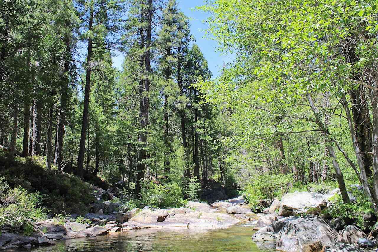 This beach area is about 2 minutes away from the campsites on the way to Onion Valley.  