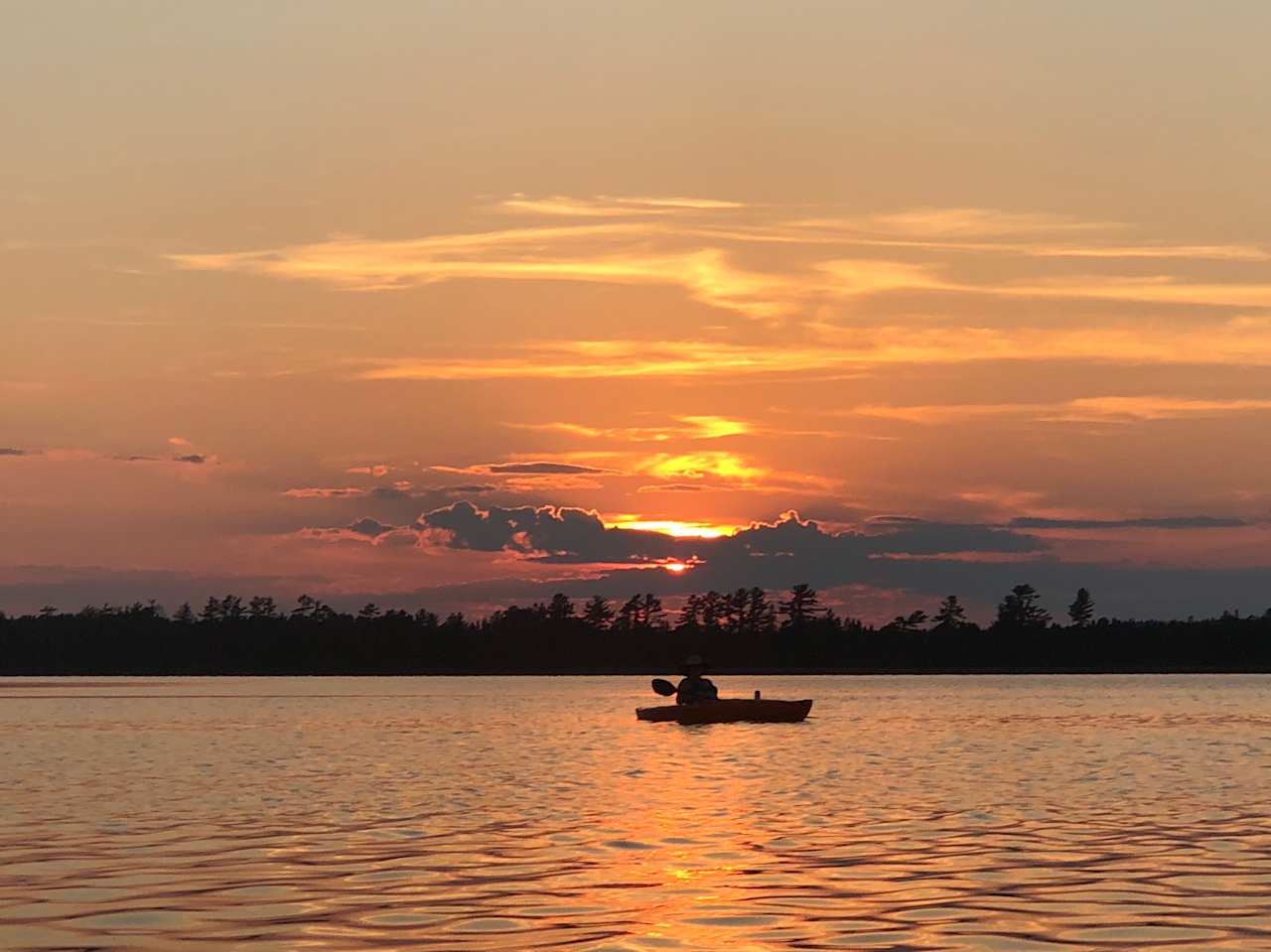 Kayaking at sunset