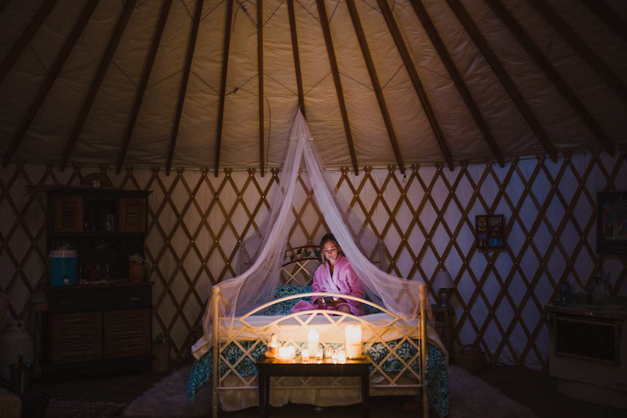 At night we lit candles and cozied up in the quiet of the yurt.