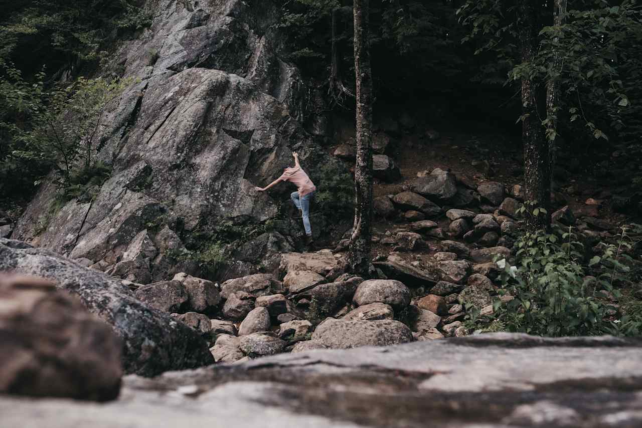 Some fun rocks to scramble up near the falls.