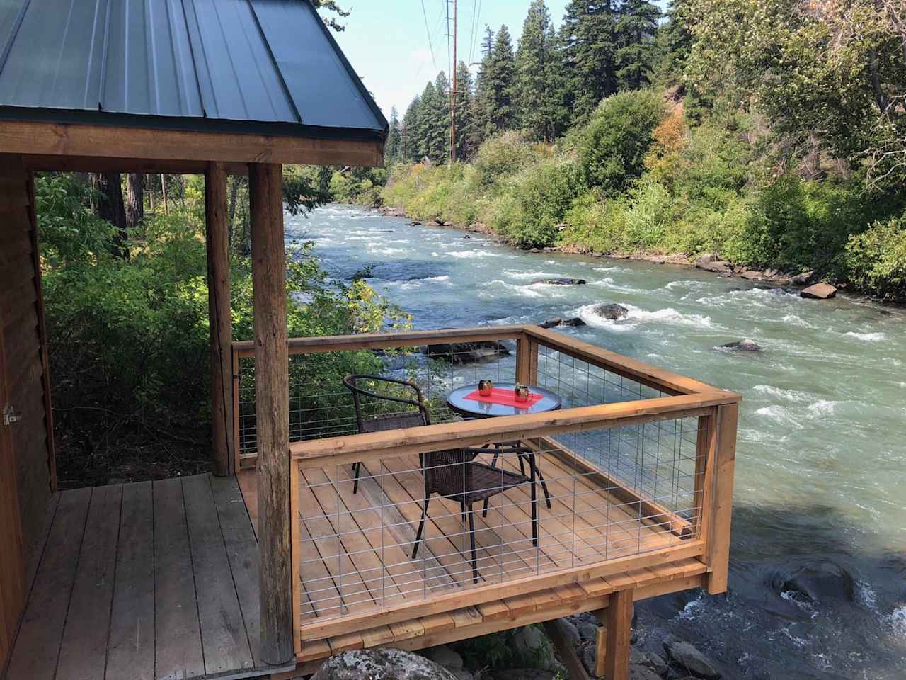 The Bunkhouse deck over the Tieton River.