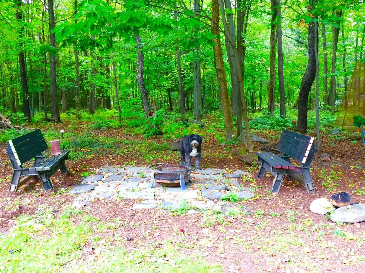 You have your own little patio (and also a grill on request)