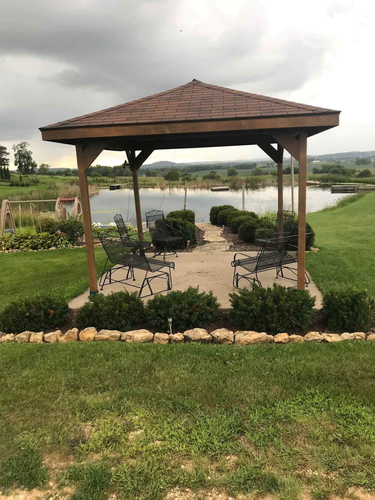 Gazebo for shade.