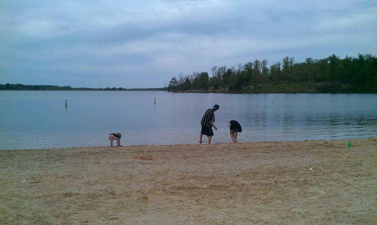 There are two designated swimming areas on the beaches of the 1000 Acre Lake.