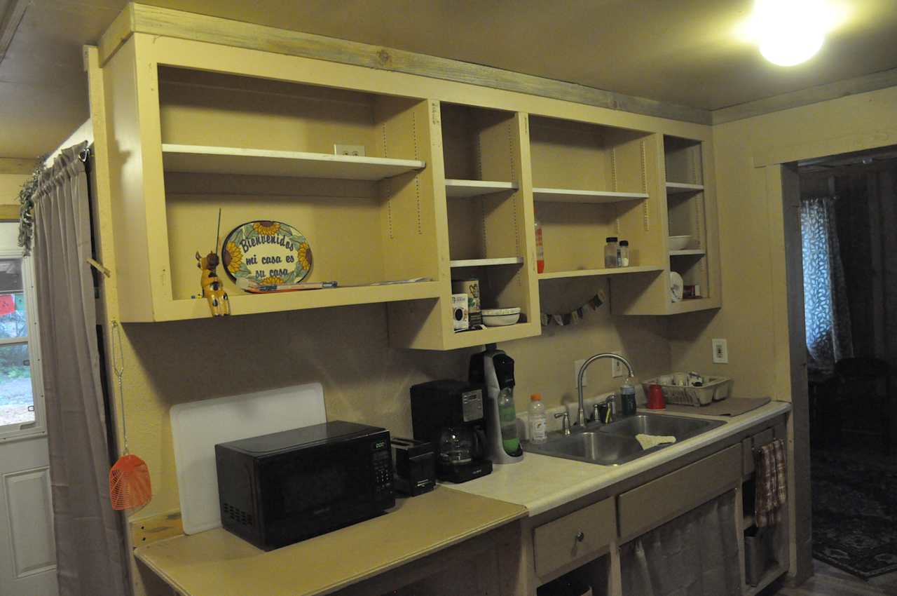 Family Lodge.  Partial kitchen between the two bedrooms, with indoor bathroom.