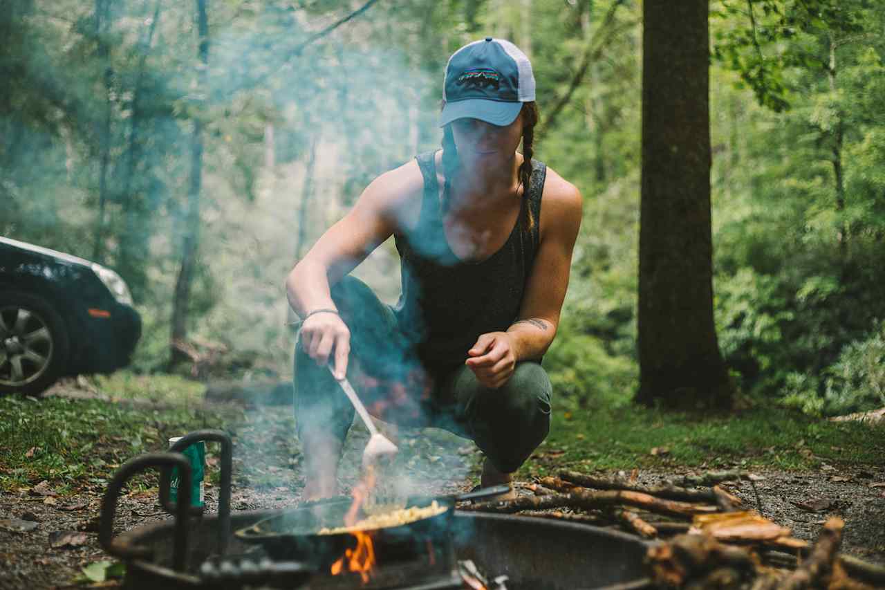 Cooking while at Abrams Creek Campground