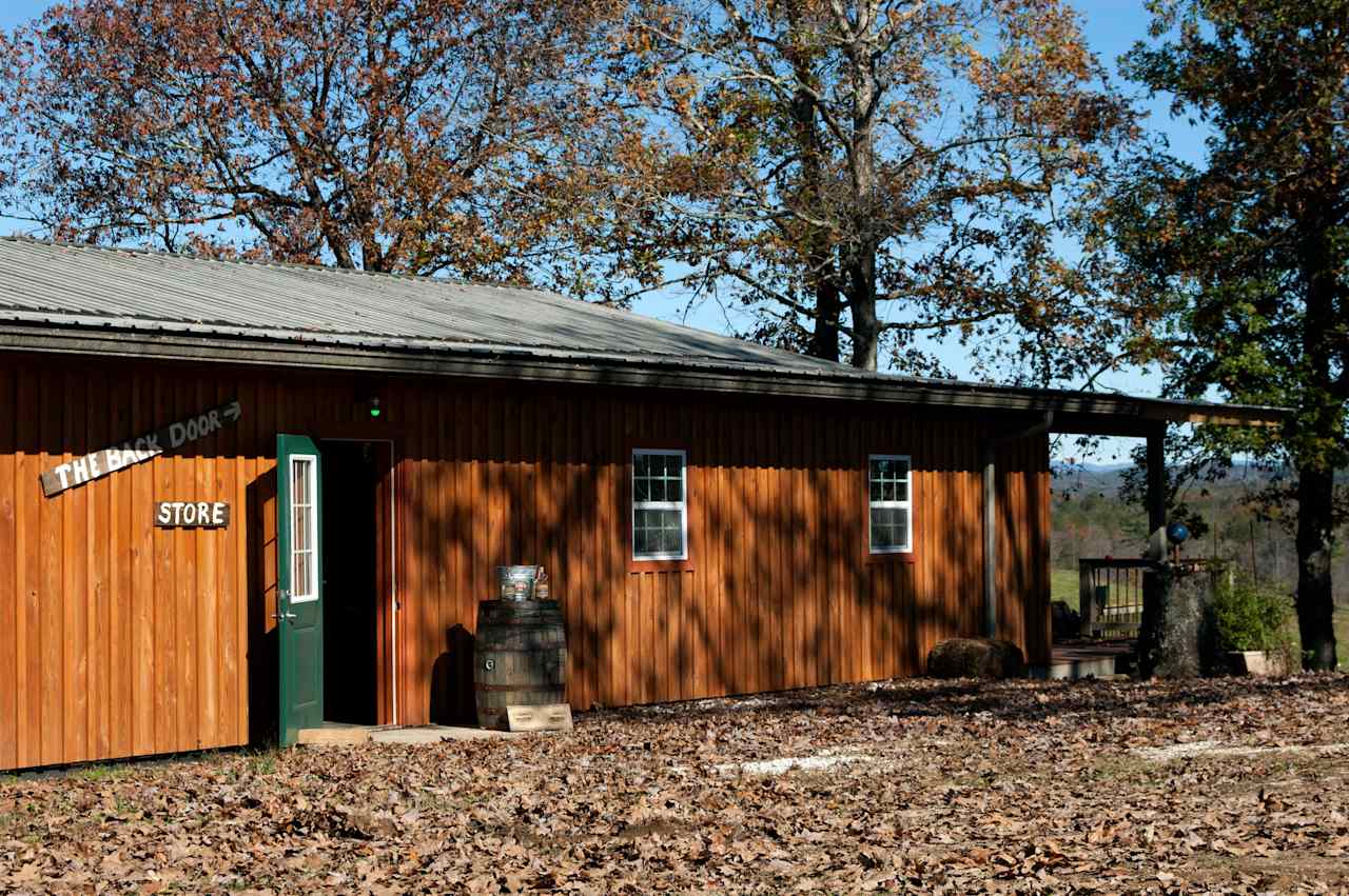 Distillery where full hookup RV site is located.