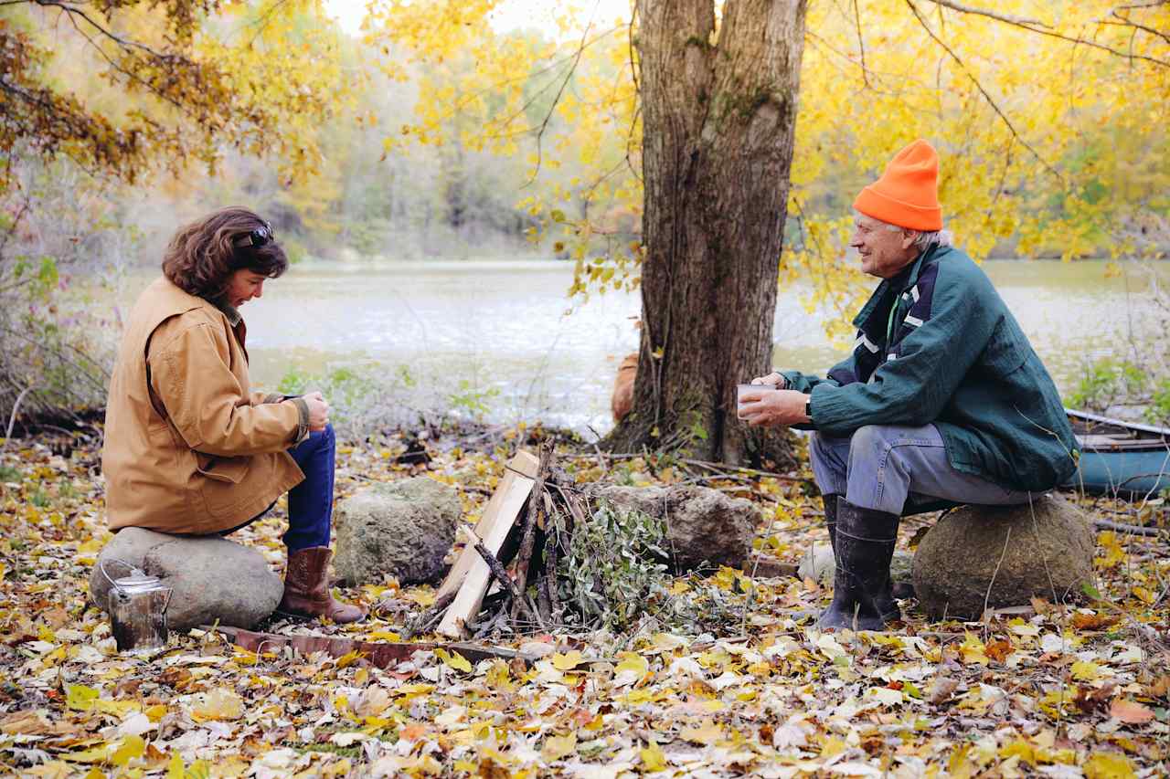 Coffee tastes better in the woods. 