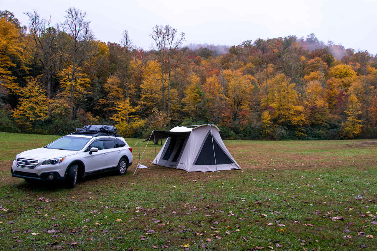 Lots or room. The creek crossing at Kuykendall Group Camp