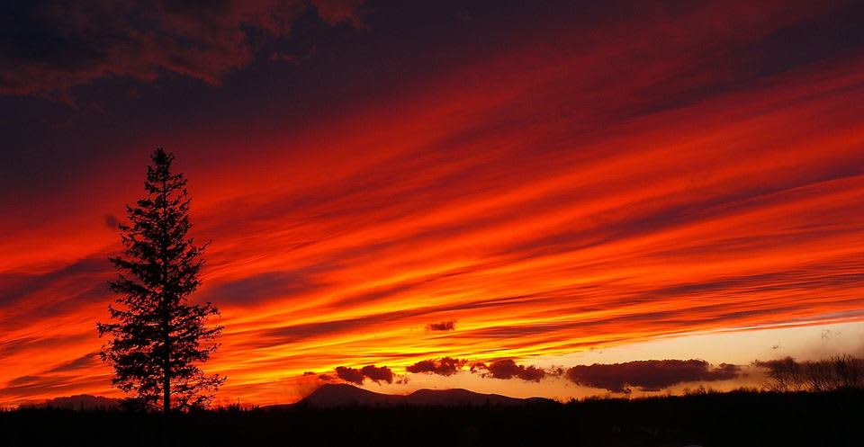 Katahdin sunset from the farm.