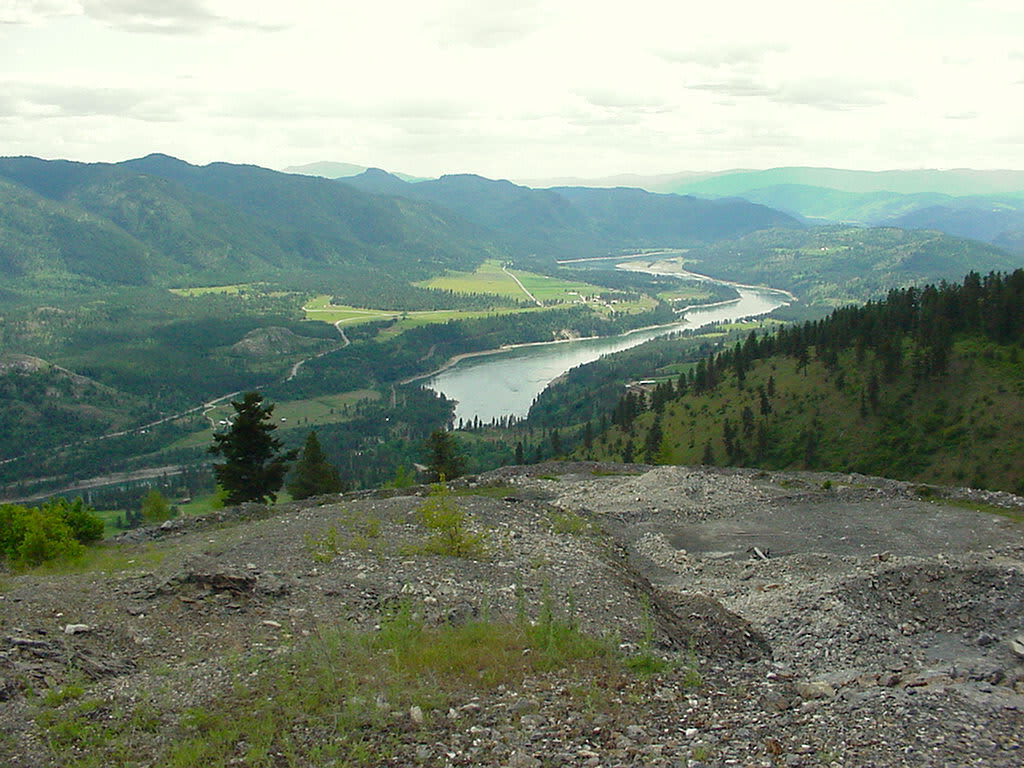 View from quarry across the river. Cabin is at end of last bend in the river.