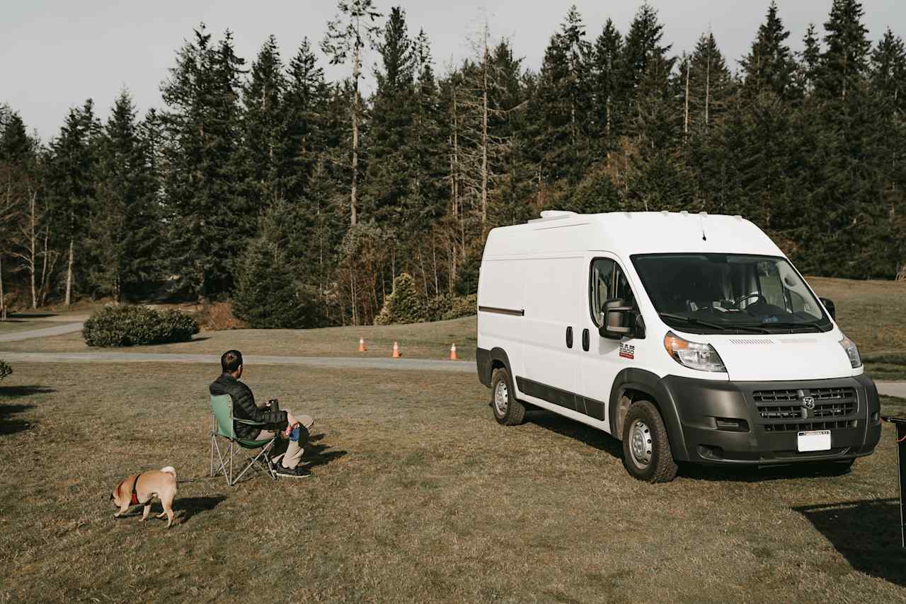 Wide view of camping spot