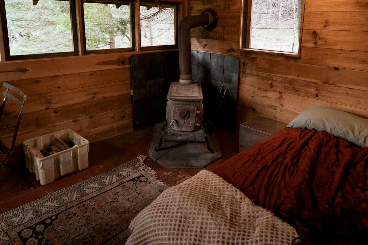 There's a small wood stove to keep you nice and toasty on the chilly nights. 