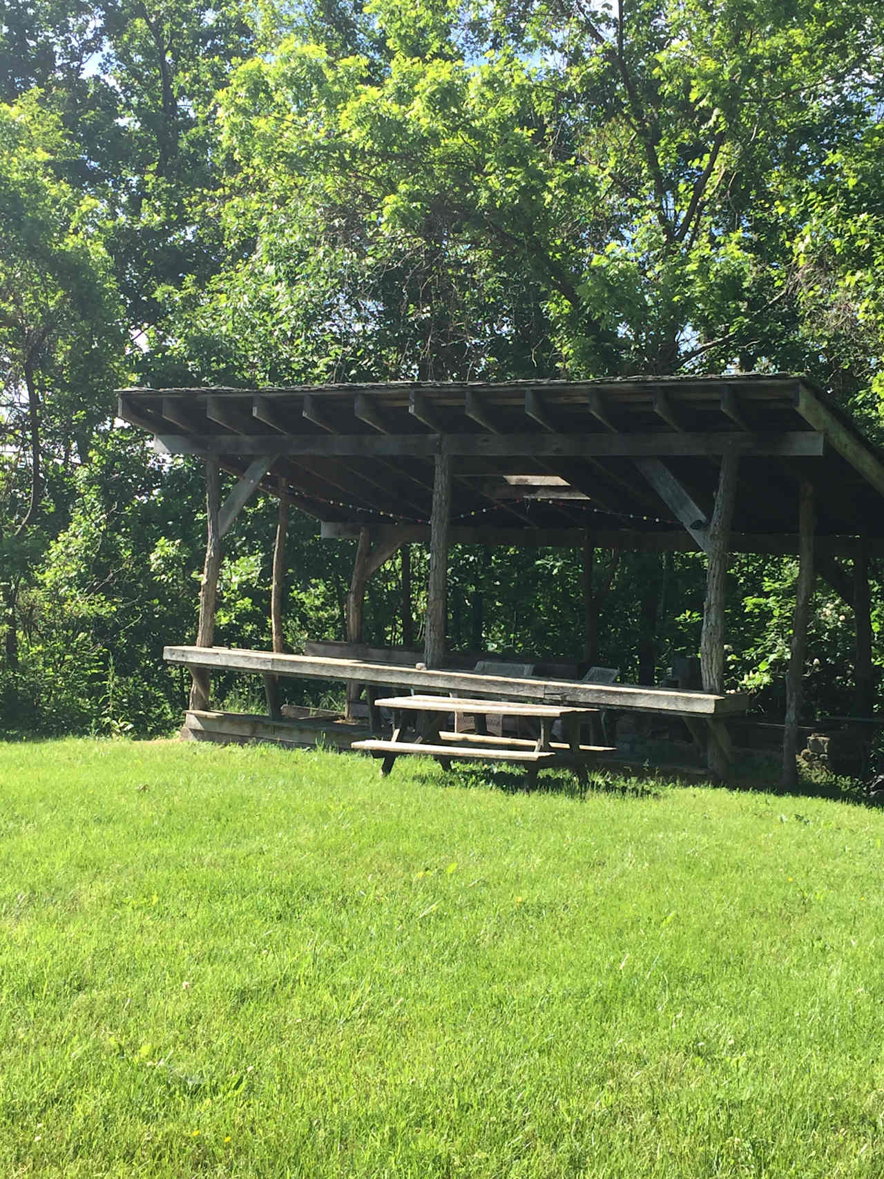 Hempcamp site, outdoor kitchen structure