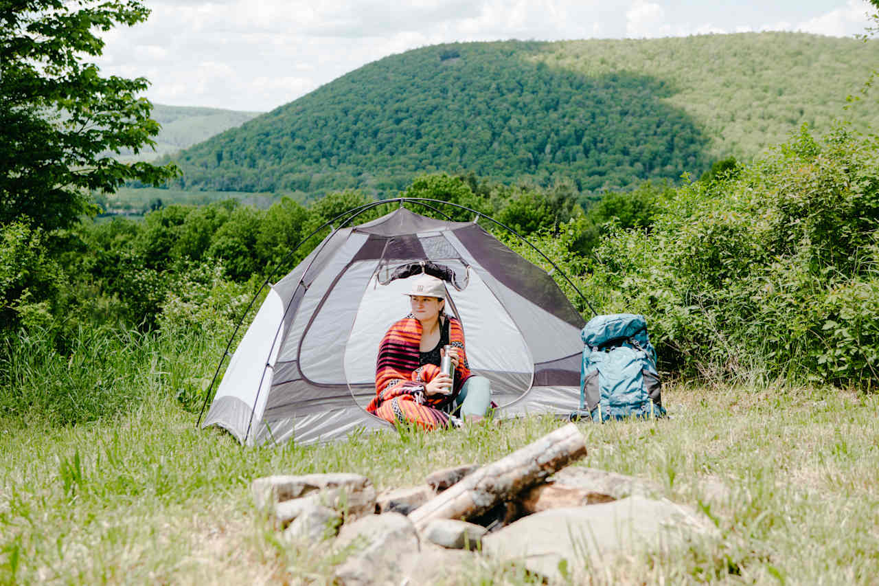 Tent site #1 provides a great view of the valley below. 