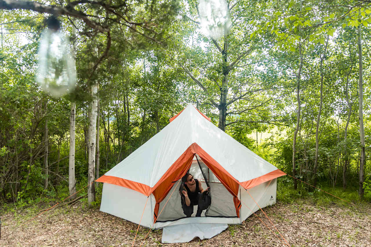 Checking out the tent