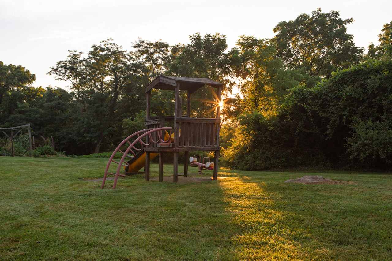 A small playground located in between the garden and the outdoor kitchen. 