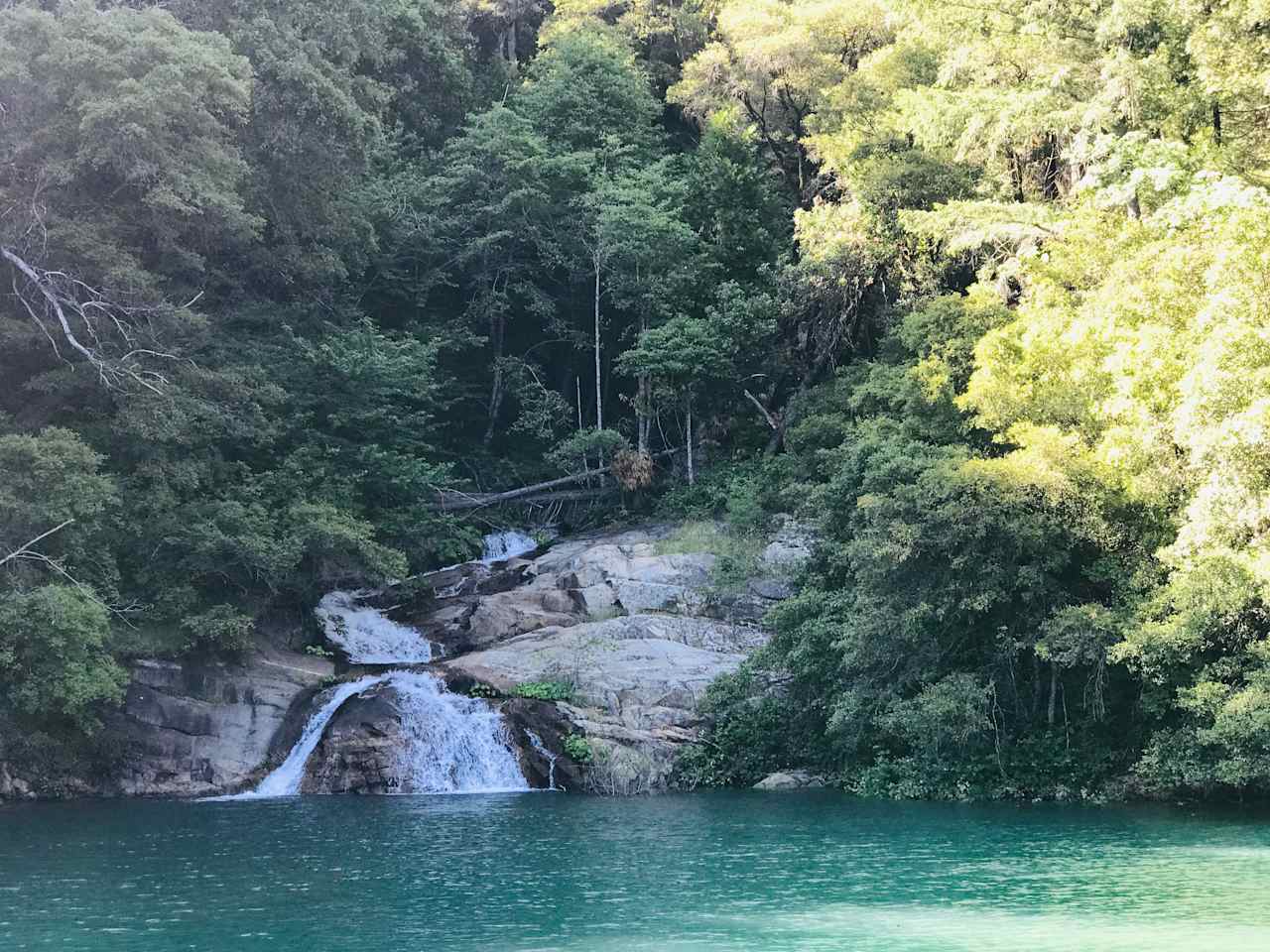 Natural beauty at Bullards Bar Reservoir. To get to this waterfall you do need a boat.