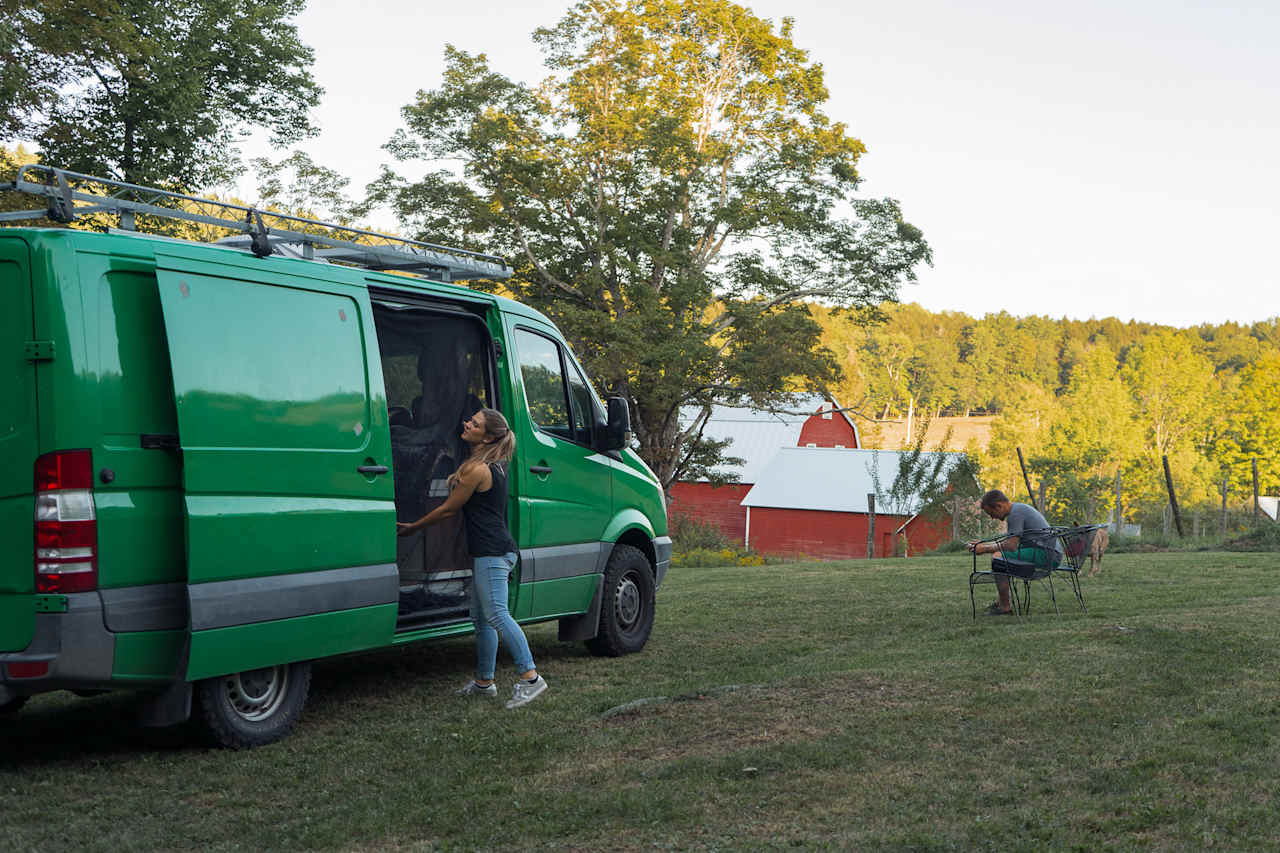 The site offers two vehicle sites a distance from the barn offering a good amount of privacy. 