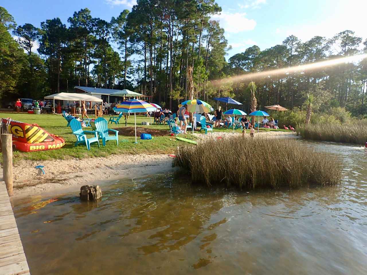 Friends and family at our annual Sept. Flamingle in 2018.