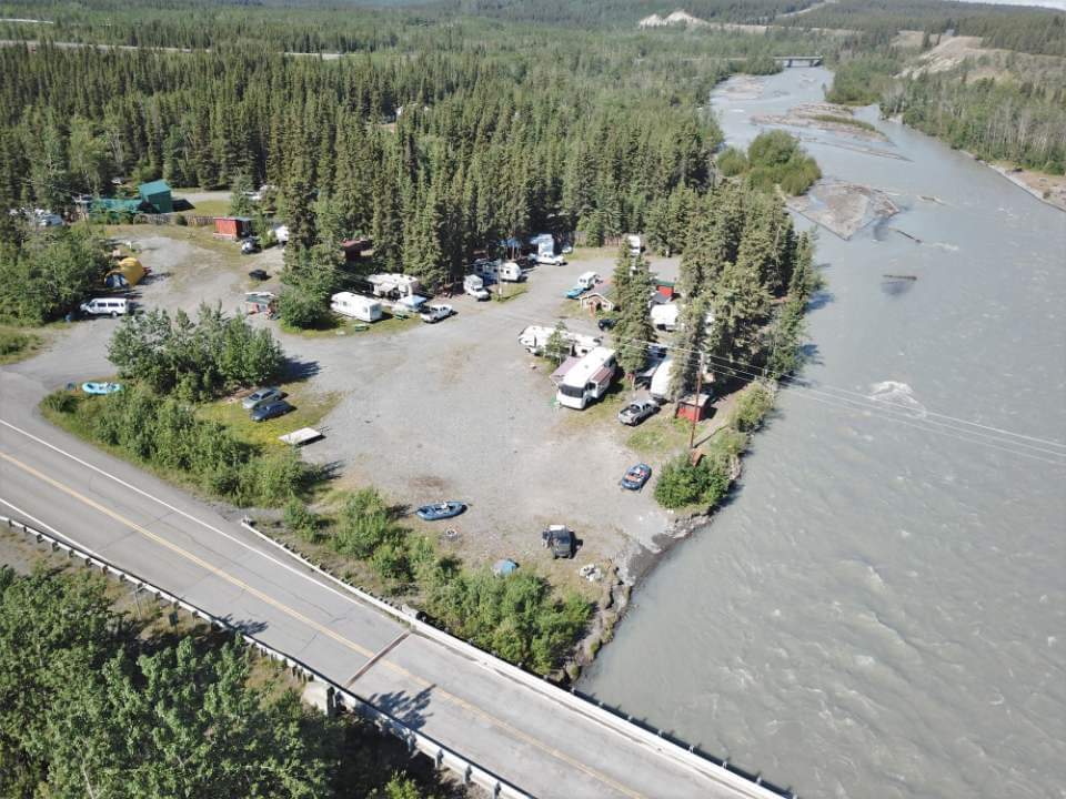 Salmon Grove Campground on the Klutina River. 