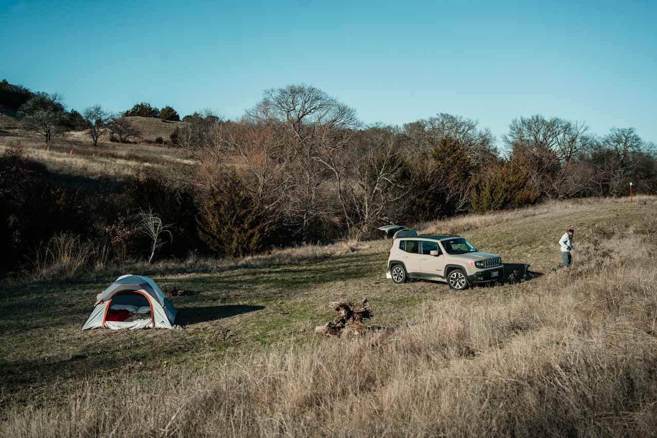 Campsites at 4R are drivable so it's easy to drive in and leave your car and supplies at hand if you need to