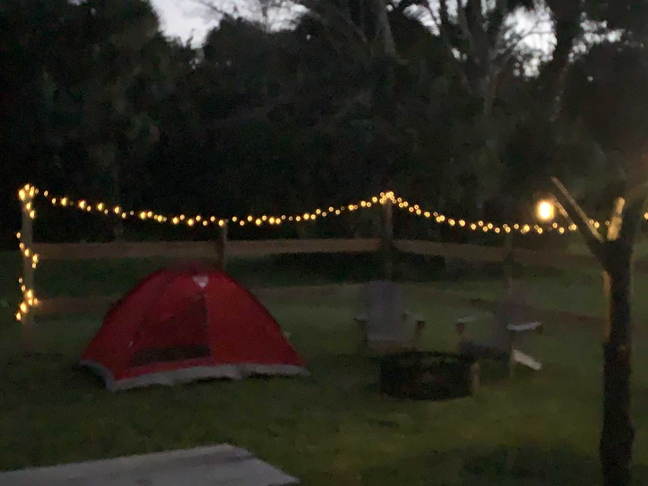 String lights add a nice touch to a quiet evening