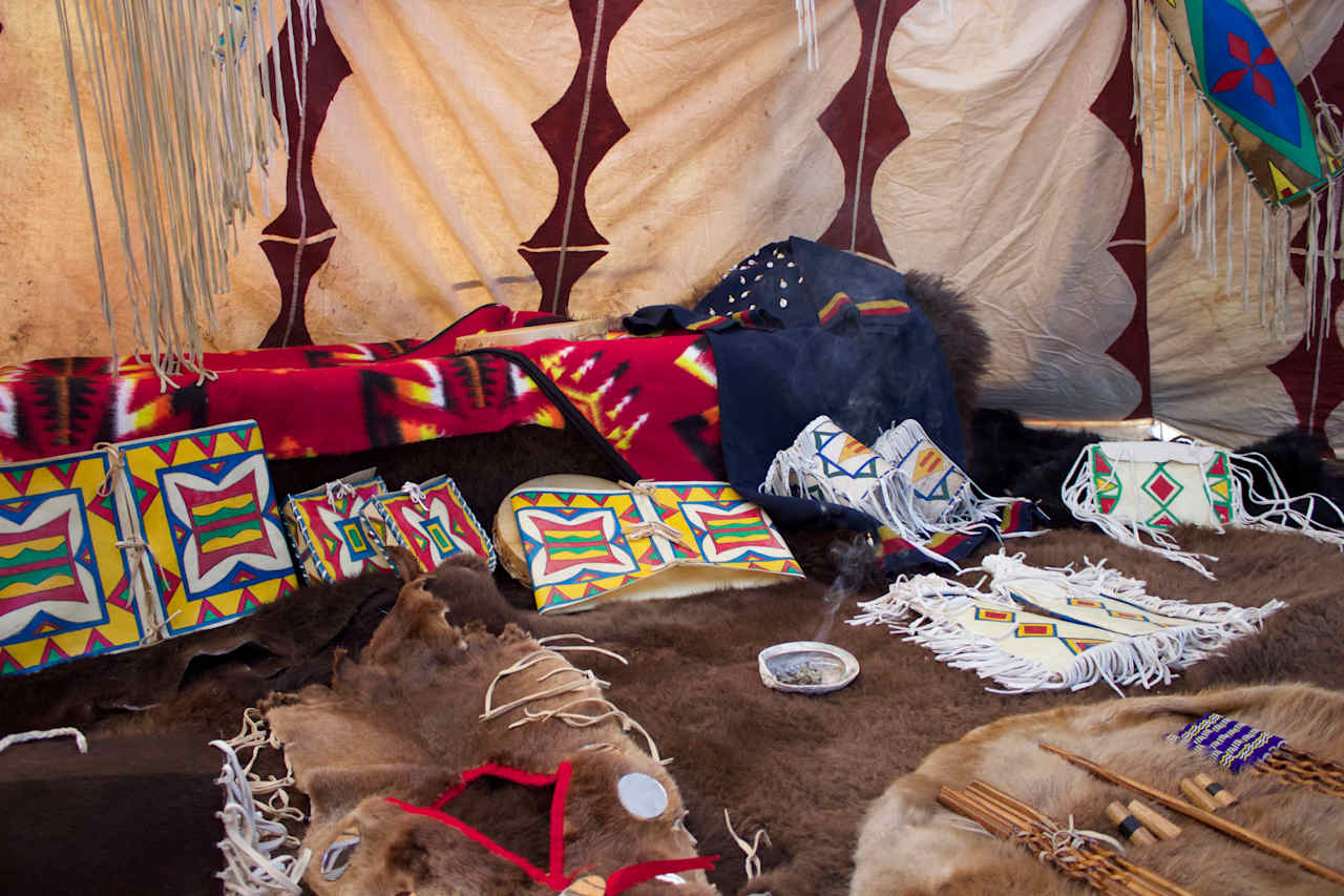 Traditional dwelling of the inside of our tipis