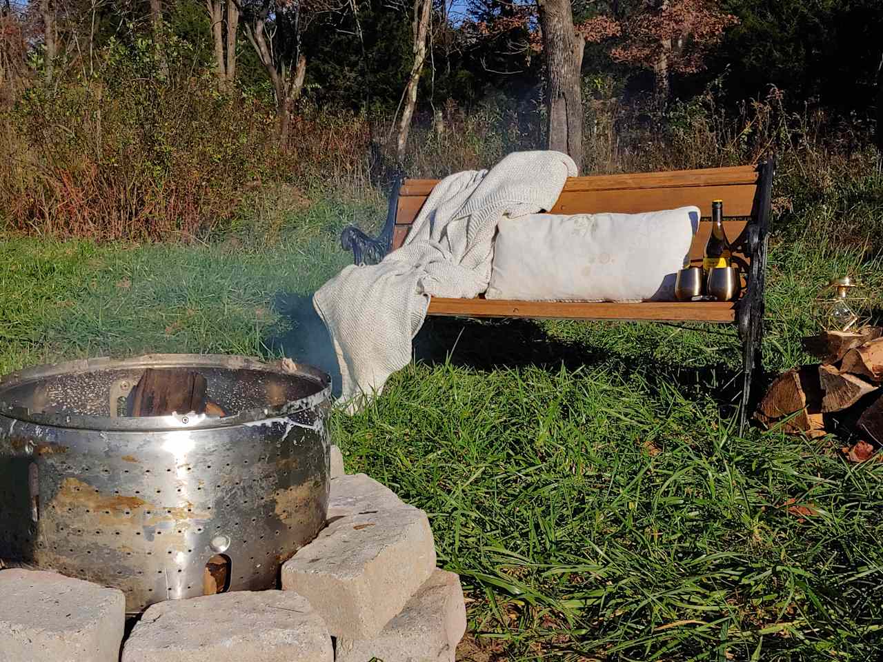 The Dome is set in the corner of Our Farm with mountain views and a trickling stream