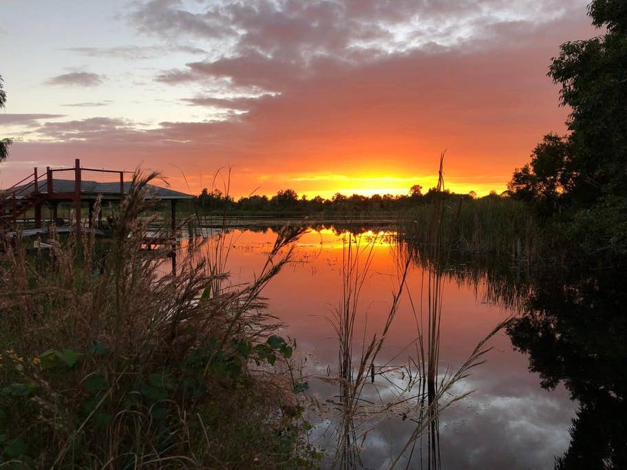 Watch the sun set over Lake Huntley from your backyard