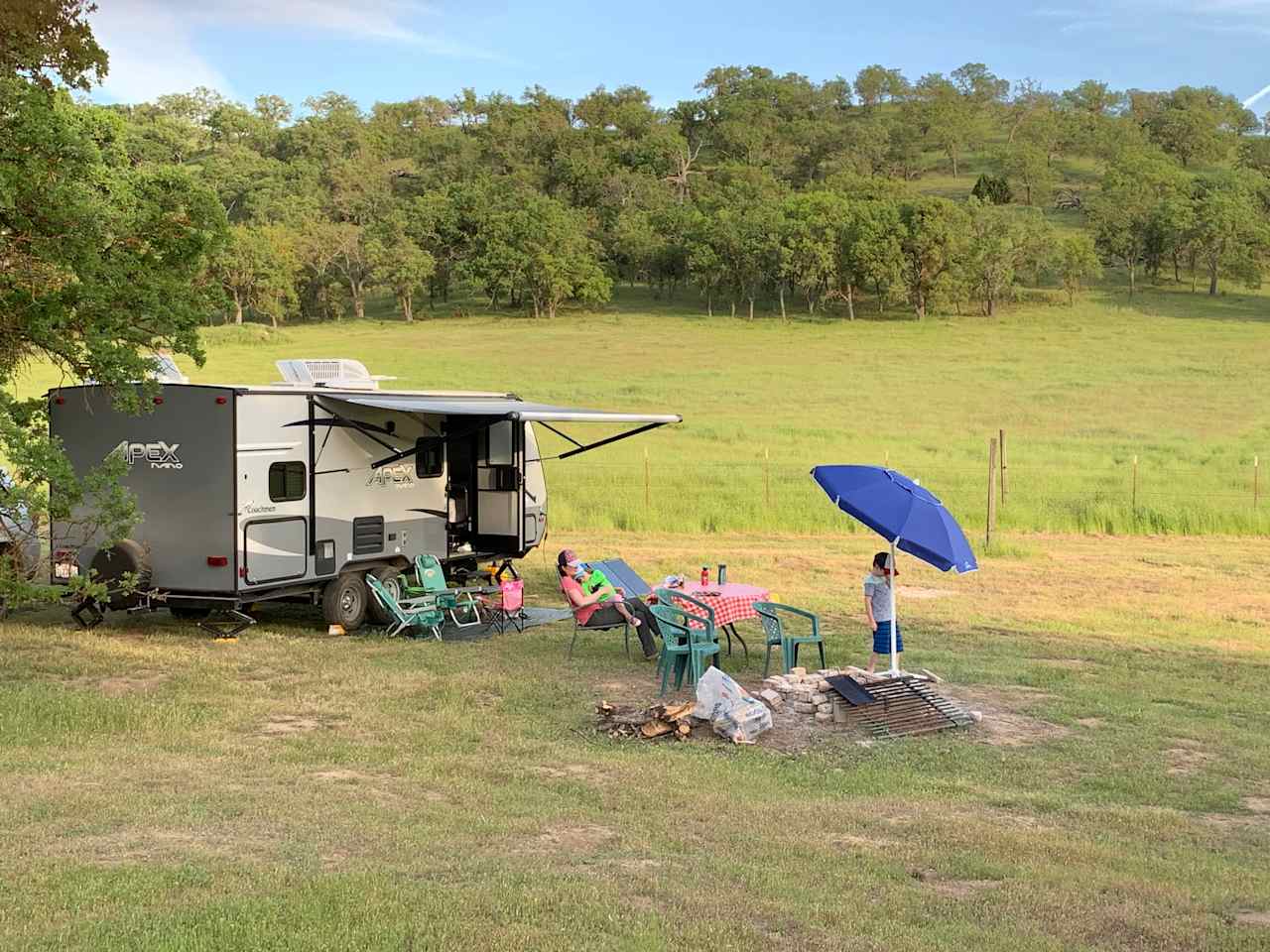 Enjoying being outdoors with the family at campsite 3