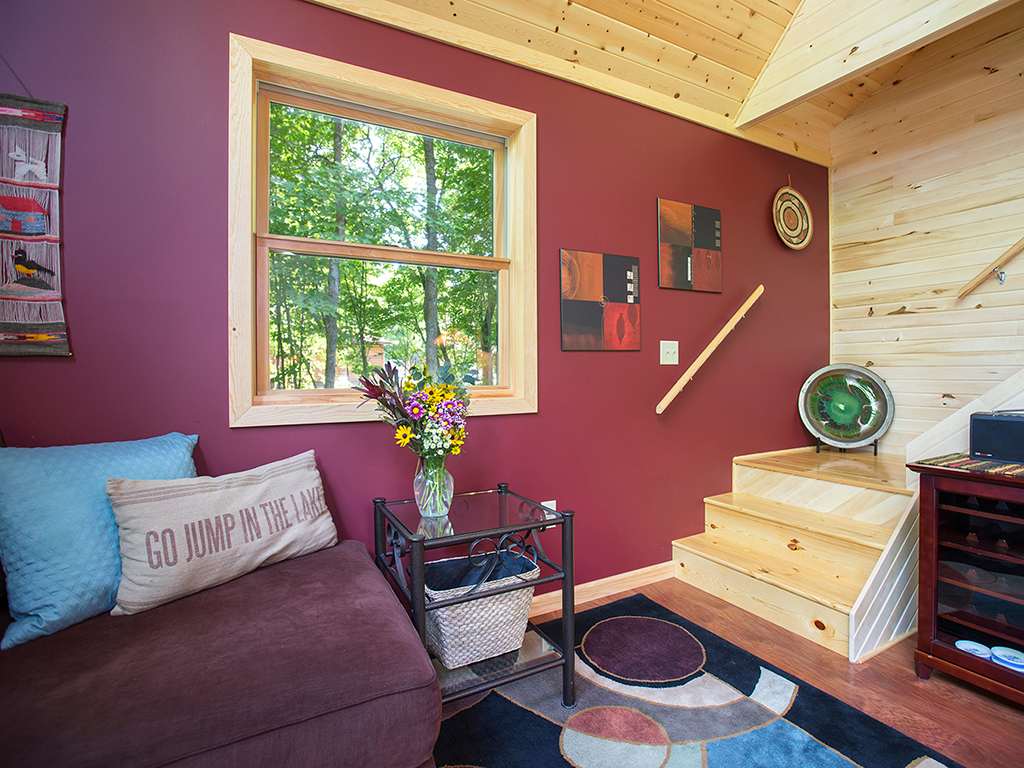 Stairway to loft from living room 