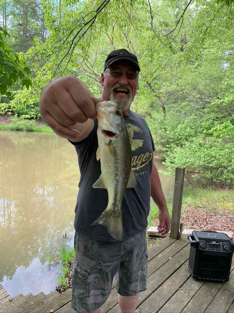 Fishing in the pond. 