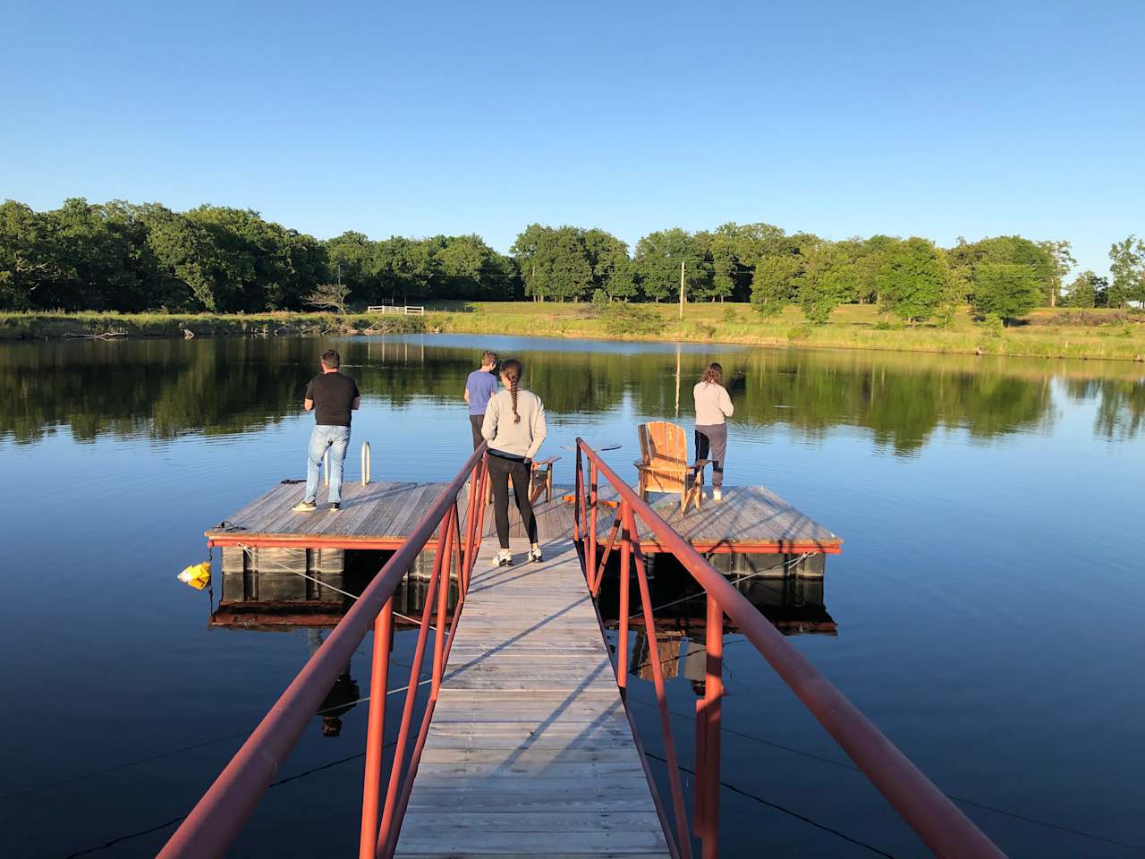 The dock can handle several fisherman at a time