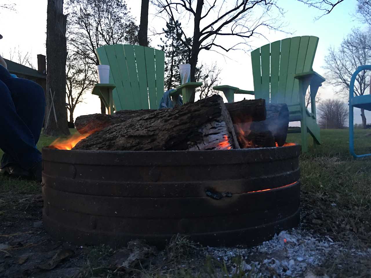 Warm your toes and your soul by the fire.  There is always plenty of firewood available.