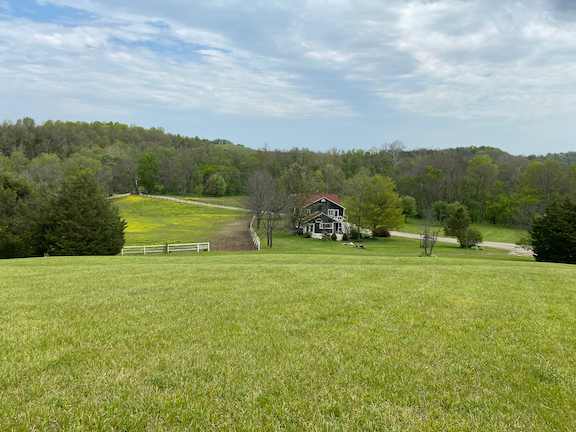 View of part of the farm from the top of the hill