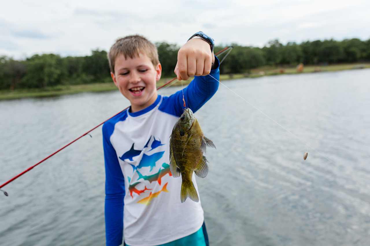 kiddos so excited about their perch catch!